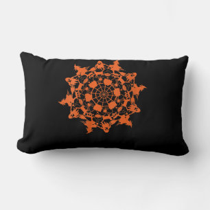 Cojín Lumbar Regalo de cráneo de fantasma de halloween Mandala