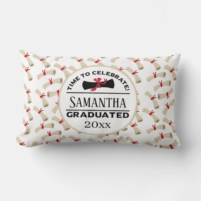 Cojín Lumbar Regalo de graduación personalizado | Hora De Celeb (Anverso)