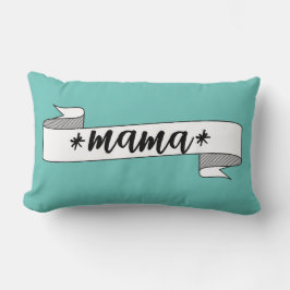 Cojín Lumbar Regalo de mamá moderna en azul y blanco