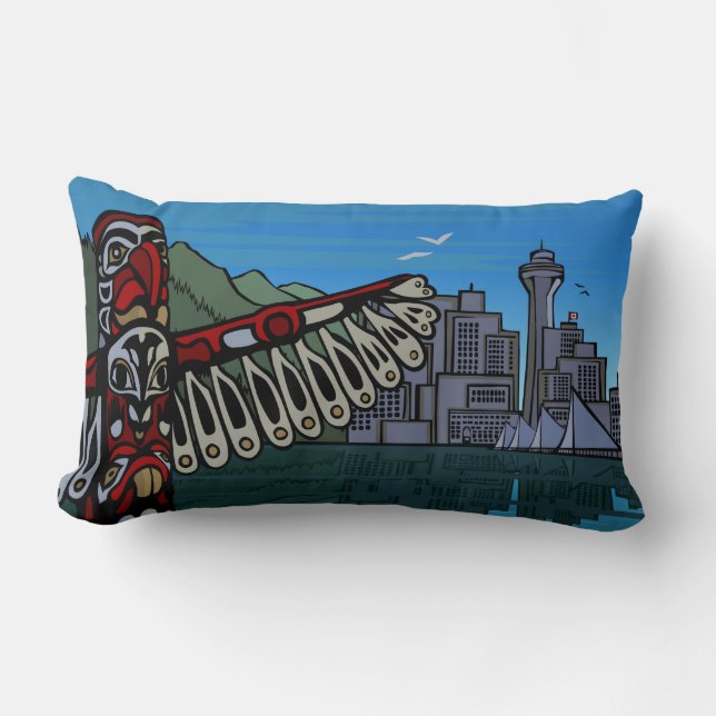 Cojín Lumbar Regalo de monumentos de Vancouver Souvenir Pillow  (Anverso)