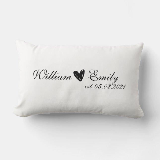 Cojín Lumbar Regalo de nuevo Boda personalizado (Anverso)