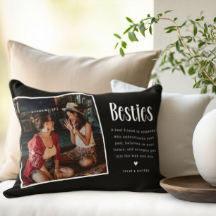 Cojín Lumbar Regalo personalizado de 2 fotos de amigas BESTIES 