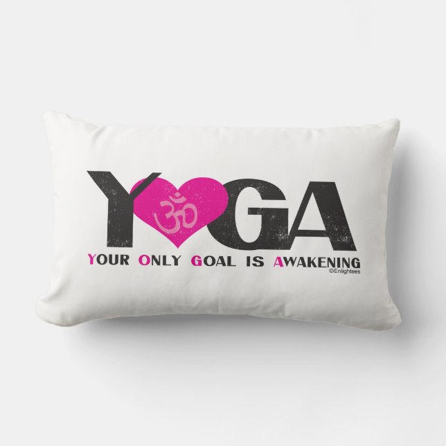 Cojín Lumbar Regalo personalizado de acrónimo de YOGA blanco ro (Anverso)