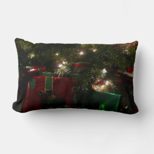 Cojín Lumbar Regalos Bajo el Árbol Navidad