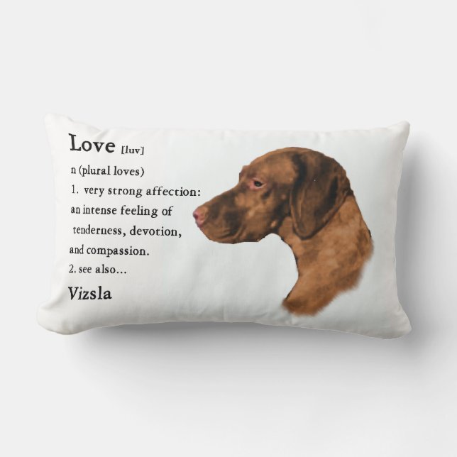 Cojín Lumbar Regalos de amor Vizsla (Anverso)