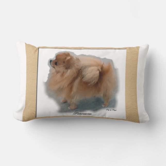Cojín Lumbar Regalos de arte de Pomerania (Anverso)