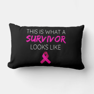 Cojín Lumbar Regalos de Cinta Rosa-Sobreviviente de Conciencia
