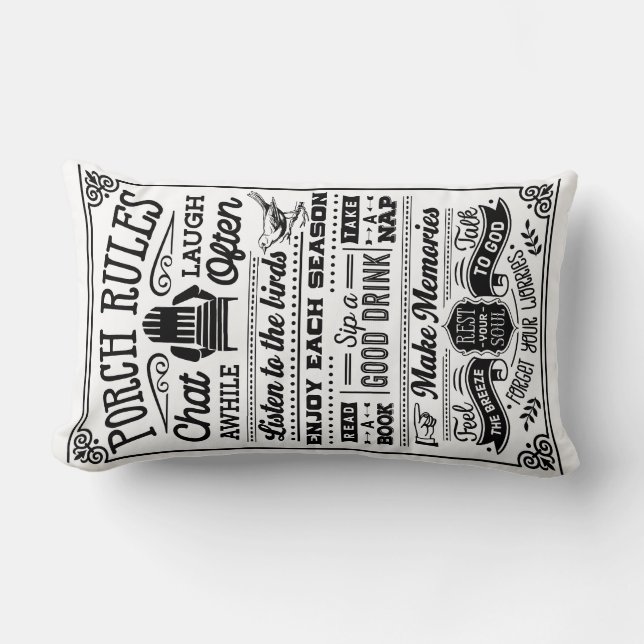 Cojín Lumbar Reglas de Porch (Anverso)
