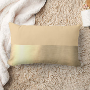 Cojín Lumbar Relieve metalizado dorado Beige Rústico Faux