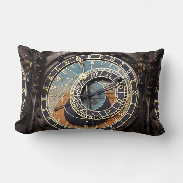 Cojín Lumbar Reloj astronómico en Praque (Anverso)