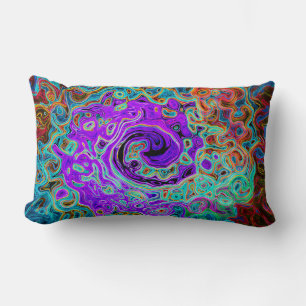 Cojín Lumbar Remolino Líquido Abstracto Retro Groovy Color Purp