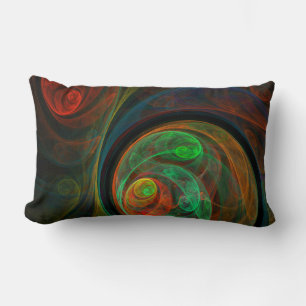 Cojín Lumbar Renacimiento Green Resumen Art Lumbar Pillow
