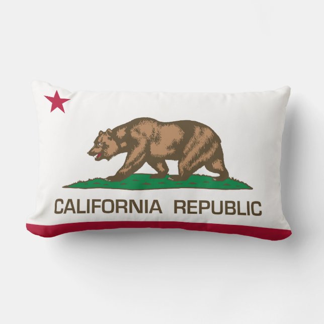 Cojín Lumbar República de California (bandera del estado) (Anverso)