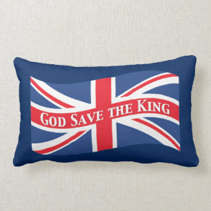 Cojín Lumbar Reserva de dios el rey con Union Jack