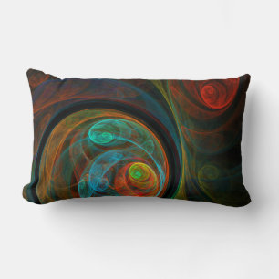 Cojín Lumbar Resonancia azul Resumen Art Lumbar Pillow