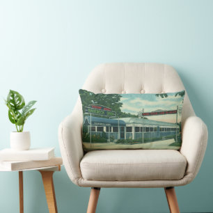 Cojín Lumbar Restaurante Vintage, antiguo restaurante al lado d