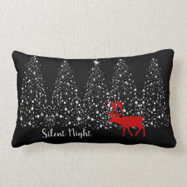 Cojín Lumbar Resto Rojo Árbol de Navidad Blanco Noche silencios