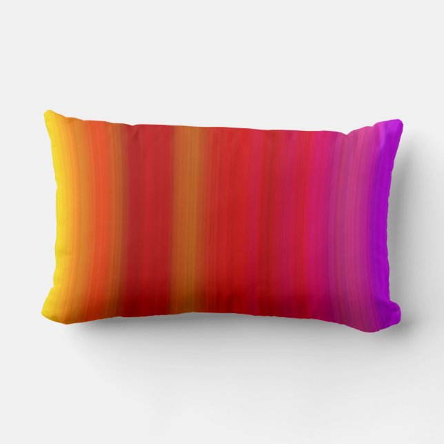 Cojín Lumbar Resumen de bandas multicolores (Reverso )