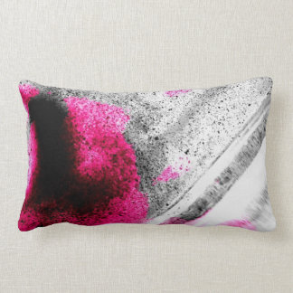 Cojín Lumbar Resumen de Fuchsia, Gris y Black Grain Photo Art