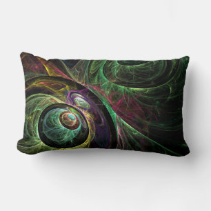 Cojín Lumbar Resumen de la mirada al fondo artístico lumbar