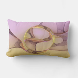 Cojín Lumbar Resumen de movimientos Arte Fractal de Oro rosa Mo