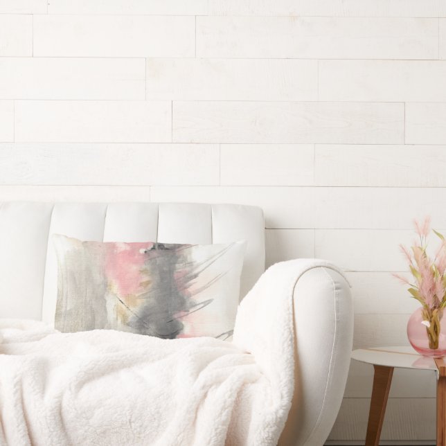 Cojín Lumbar Resumen de oro rosa del arte pintado moderno (Sofá)