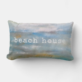 Cojín Lumbar Resumen de pintura de nubes oceánicas costeras de