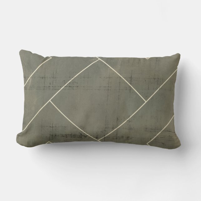 Cojín Lumbar Resumen del diseño azul con formas geométricas (Anverso)