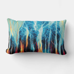 Cojín Lumbar Resumen del patrón de arte Energía eléctrica roja 