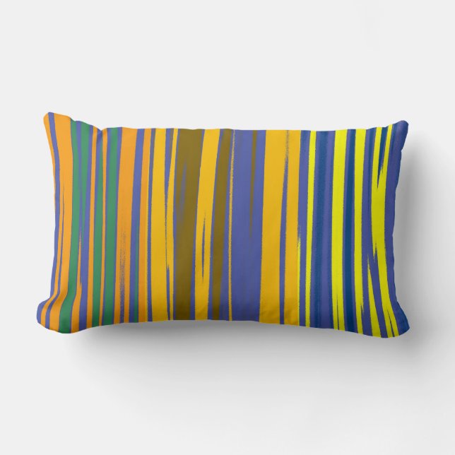Cojín Lumbar Resumen del patrón de franjas coloreadas #2 (Anverso)