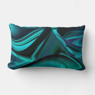 Cojín Lumbar Resumen futurista arte arte arcoiris metálico en 3