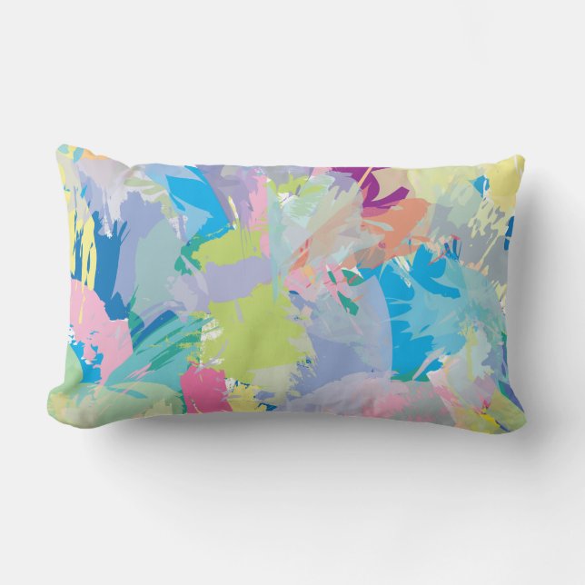Cojín Lumbar Resumen Moderno Arte Elegante Pillow Contemporáneo (Anverso)