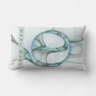 Cojín Lumbar Resumen moderno Nombre de color azul turquesa frac