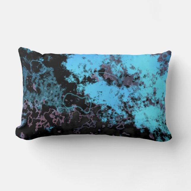 Cojín Lumbar Resumen negro morado azul (Anverso)
