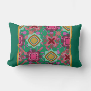 Cojín Lumbar Resumen verde rosa
