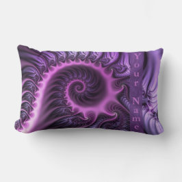 Cojín Lumbar Resumen Vivid Guay Pink Purple Fractal Art Name