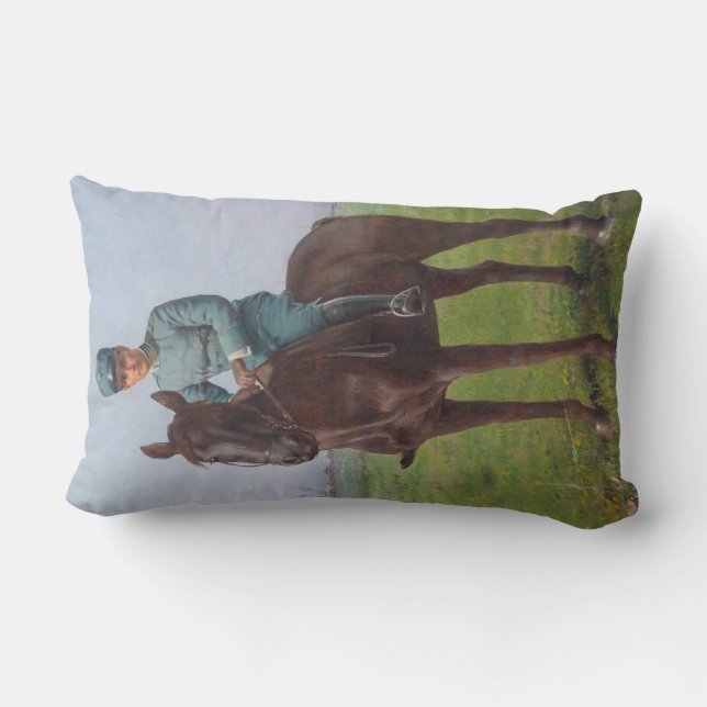 Cojín Lumbar Retrato de Attilio Triboletti (Soldado de caballer (Reverso )