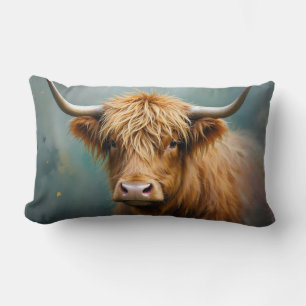 Cojín Lumbar Retrato de Highland Cow