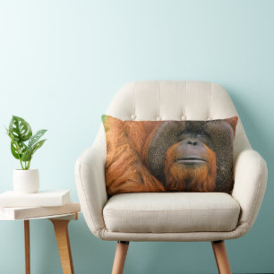 Cojín Lumbar Retrato de Orangután macho, Georgia, EE. UU.