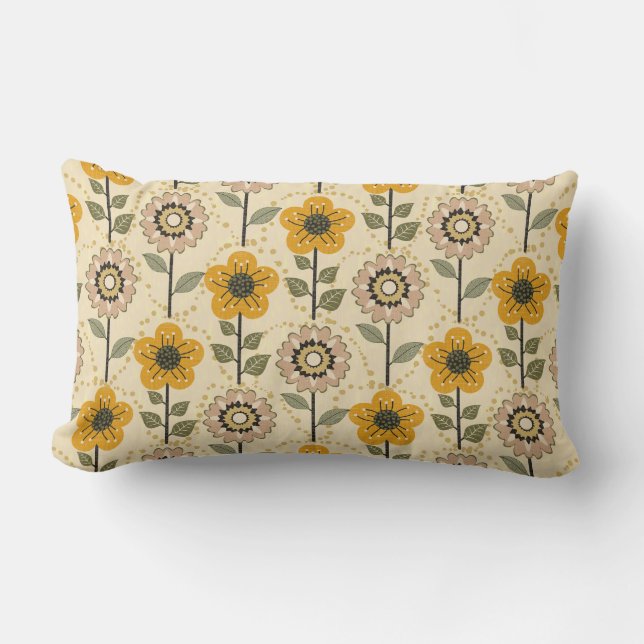 Cojín Lumbar Retro Bloom Harmony (Anverso)