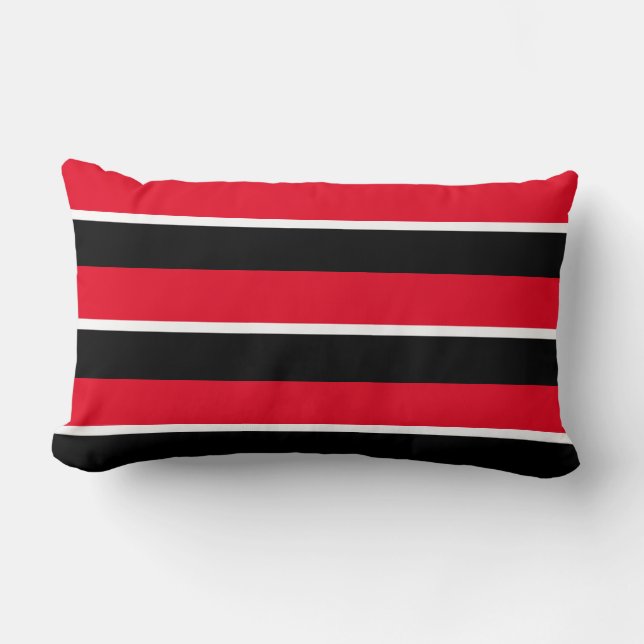 Cojín Lumbar Retro Classic Red Black White Stristris (Anverso)