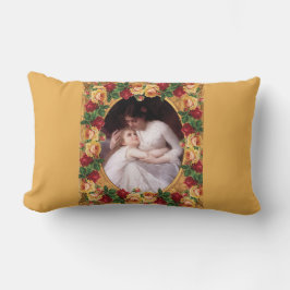 Cojín Lumbar Retro de color con encaje y flores