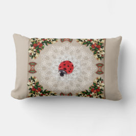 Cojín Lumbar Retro de cosecha colorida con encaje y flores