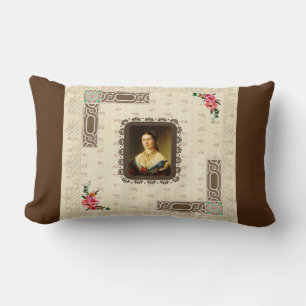 Cojín Lumbar Retro de cosecha colorida con encaje y flores