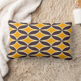 Cojín Lumbar Retro geometric pattern yellow and brown leaf