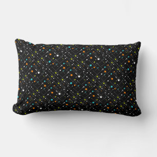 Cojín Lumbar Retro Hipster Black Space Age Atomic Lumbar