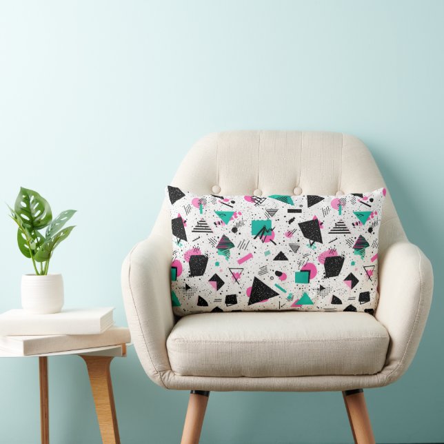 Cojín Lumbar Retro Memphis Geometric Pattern (Silla)