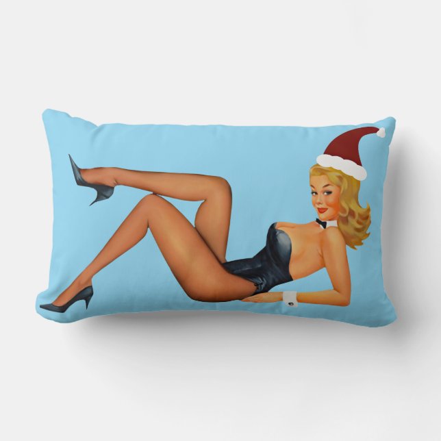 COJÍN LUMBAR RETRO PINUP GIRL CHRISTMAS LUMBAR PILLOW (Anverso)