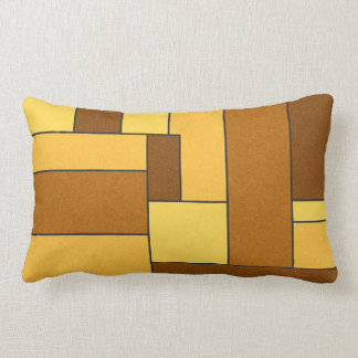 COJÍN LUMBAR RETRO RECTANGLES NARANJAS AMARILLOS MARRONES PATRO