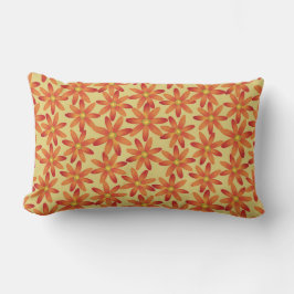 Cojín Lumbar Retro Sunburst Daisy Floral in Warm Yellow